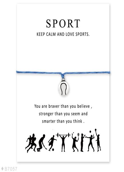 

tennis field ice hockey volleyball baseball softball basketball soccer sports charm card bracelets women girl men jewelry gift7390163, Golden;silver
