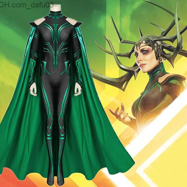 

theme costume raytheon 3 ragnarok super villain hela's role play comes in the jumpsuit skin-tight garment halloween role play comes in, Black;red
