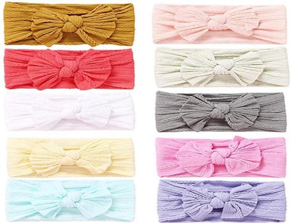 

baby girl headbands with bow newborn infant toddler hairbands nylon headband elastic child hair accessories whole20582357481, Slivery;white