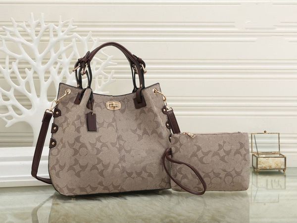 

fashion 2pcs/set totes bag women luxurys designers bag leather handbags messenger crossbody shoulderbag wallet lady clutch purse