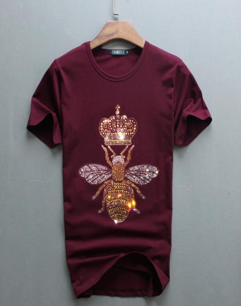 

men luxury diamond design bee tshirt fashion tshirts men funny t shirts brand cotton and tees5741192, White;black