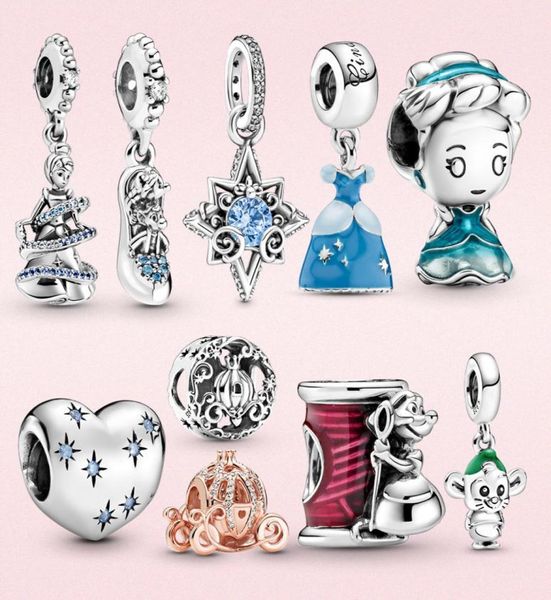 

925 sterling silver dangle charm princess charm dream heart beads bead fit charms bracelet diy jewelry accessories8577660, Bronze;silver