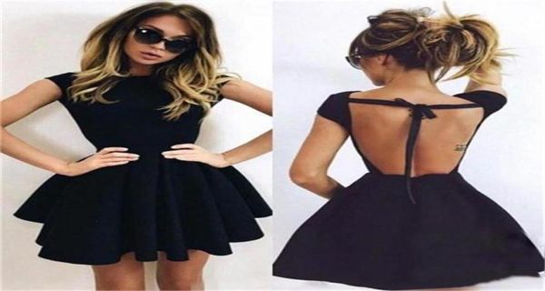 

2018 cap sleeve mini party dress short prom cocktail gowns evening formal wear open back little black homecoming dresse4563295