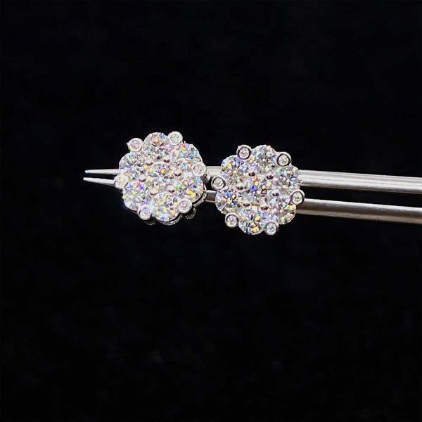

fashion jewelry moissanite earring customize 925 sterling silver studs earring for women, Golden
