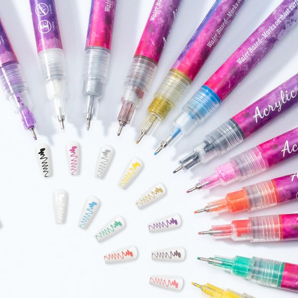

nail polish nail art drawing pen 12 colors 0.7mm nail acrylic pen painting liner diy graffiti design nail art beauty nail tool 230804