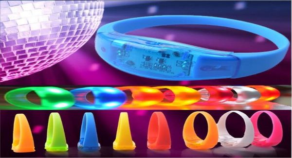 

sound control led flashing bracelet light up bangle wristband music activated night light party bar disco cheer toy bracelet4968867, Golden;silver