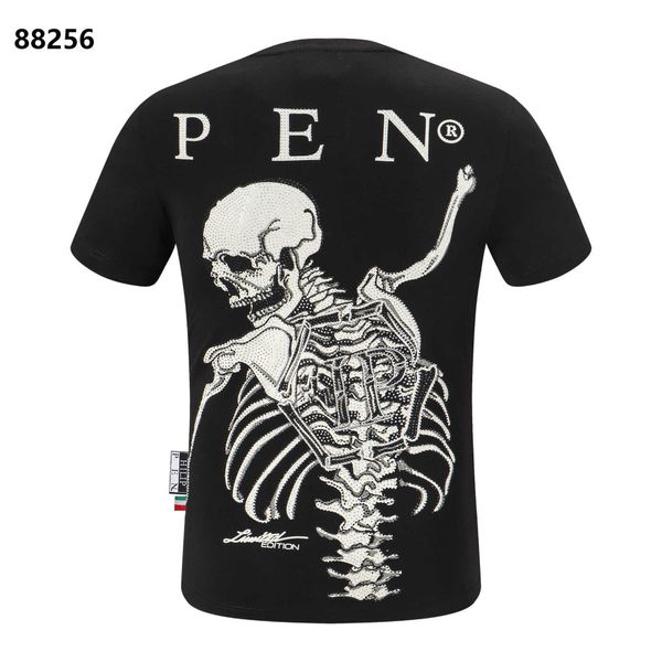 

designer mens pp skull diamond t shirts short sleeve brand spring and summer high o-neck quality skulls tshirt tees philliptylk, White;black