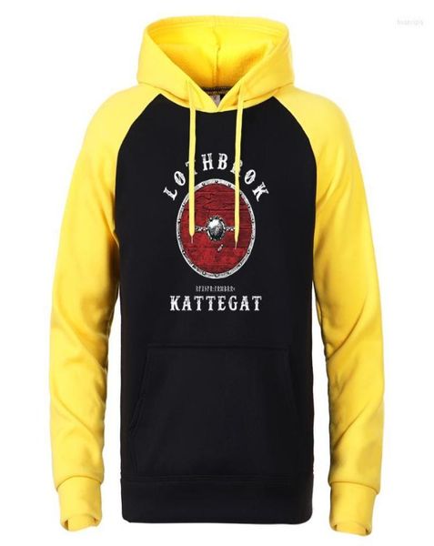 

men's hoodies ragnar lothbrok kattegat viking print high-quality casuaman hood fleece daily raglan hooded tracksuit sports for mens1873, Black
