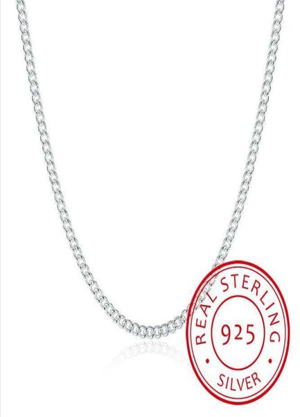 

chains women039s 2mm side chain 925 sterling silver 16quot18quot20quot22quot24quot short long fit charms necklaces co8948825