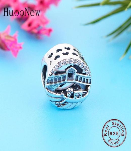 

fit original charm bracelet 100% 925 silver venice rialto bridge bead for making women travel tour berloque 2020 new q05316462050, Black