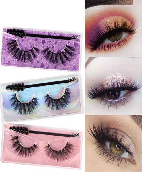 

1 pair false eyelashes lash brushes color set v series thick style european and american eyelash lash brush6916348