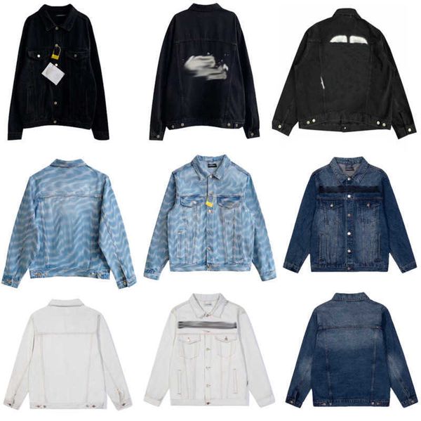 

men's jacket fashion classic parisian style denim jacket denim jacket printed letters casual loose designer coat coat, Black;brown