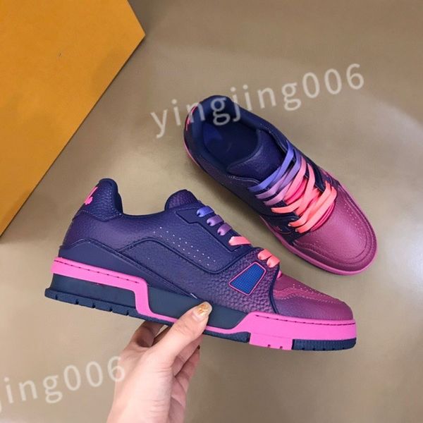 

2023 new luxurys shoes for mens woman trainer men sneakers since designer shoes black white blue denim leather casual sneaker size 39-45 rd0