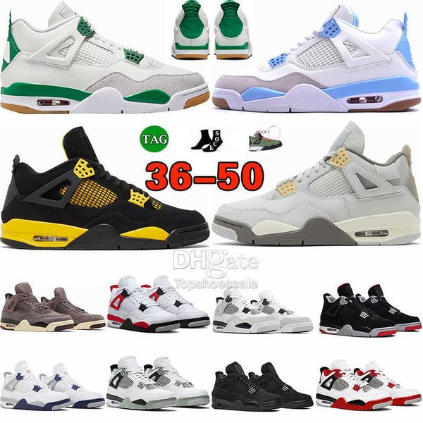 

mens shoes big size jumpman 4s basketball 4 midnight navy military black cats seafoam pine green thunder pn dust violet ore sneakers trainer
