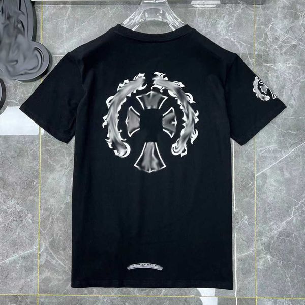 

luxury men's fashion t shirts brand ch t-shirts designers men women tees horseshoe sanskrit cross print classics cotton t-shirt loose, White;black