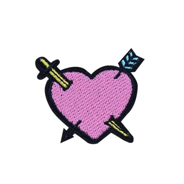 

10pcs sword heart patches for clothing iron on transfer applique patch for garment jeans diy sew on embroidered accessories75726144059731, Black