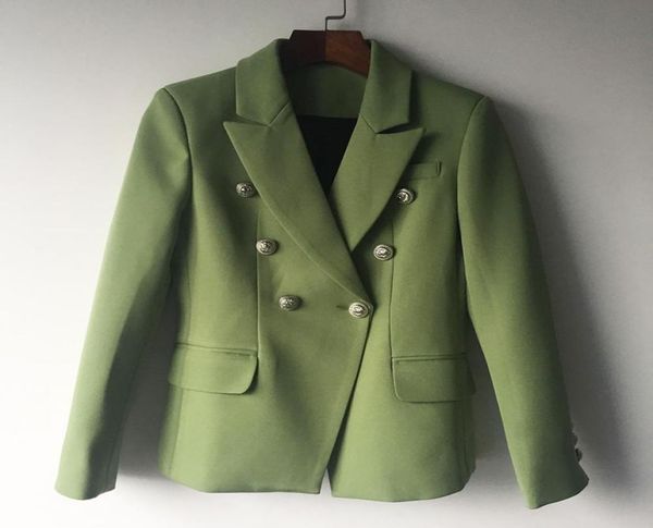 

new fashion blazer jacket women039s lion metal buttons double breasted blazer outer coat green2542692, White;black