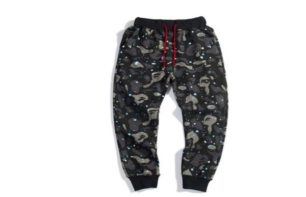 

men039s fashion hip hop pants embroidery loose camo pants men women cotton sweatpants29822701756767, Black