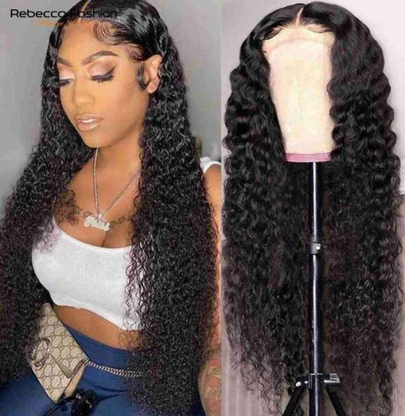

rebecca front human hair s for women brazilian 13x4 deep wave pre plucked 360 hd lace frontal wig19590459482513, Black;brown