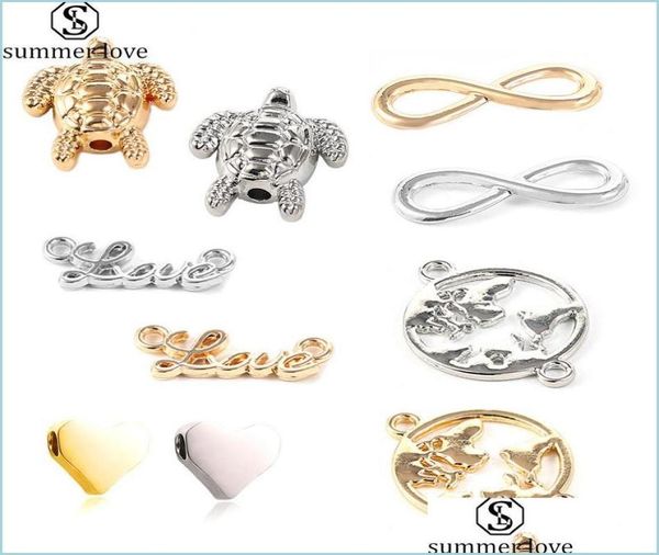 

charms antique sliver gold infinity love charms elephent word heart connector making metal bracelet necklaces ornaments jewelryz 7646609, Bronze;silver