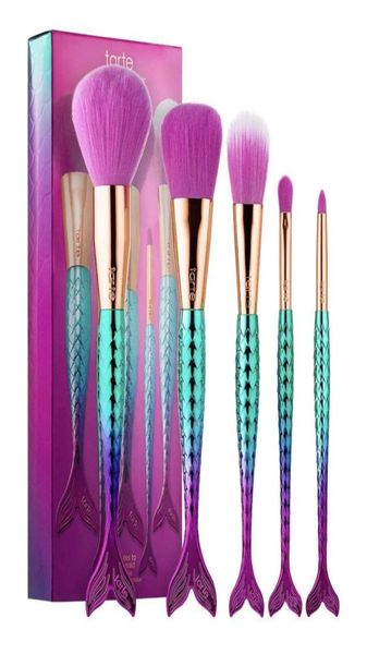 

whole makeup brushes sets cosmetics brush 5 pcs kits bright colors mermaid make up brush tools powder contour brushes 6408387