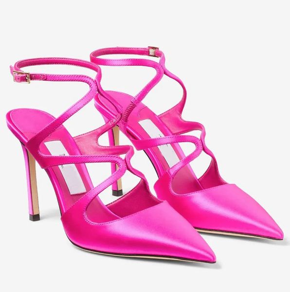 

elegant brand party-ready design azia sandals shoes women lady pointed toe pumps curved straps party wedding dress sandalias high heels blac, Black