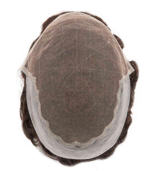 

lace pu man toupee indian human hair replacement system unit wave straight hair prostheses men wig natural hairline h22051210740729031528, Black