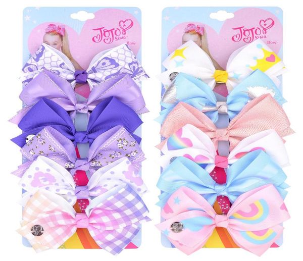 

dhl 126 color 5 inch bow girl printing hair clip accessories rainbow children band party christmas3853599, Slivery;white