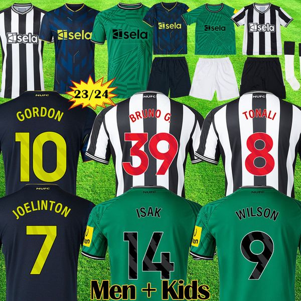 

3xl 4xl 23 24 green newcastle isak soccer jersey tonali match edition botman bruno wilson joelinton nufc football shirt gordon trippier men, Black;yellow