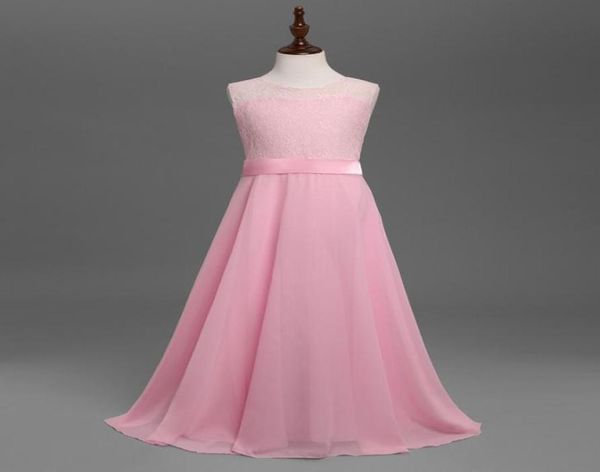 

2017 pink chiffon lace flower girls dresses age 813 girls party dress maxi flower girl039s dresses 930377, White;blue
