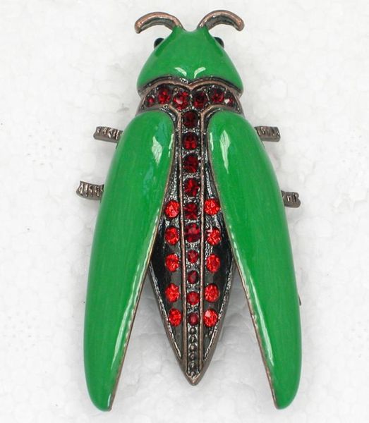 

whole trendy jewelry gift crystal rhinestone enamel insect bug pin brooch c5554670514, Gray