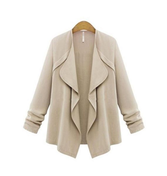 

2018 autumn asymmetric ruffles jackets women overcoats cardigans coats female fashion solid basic jackets plus size 5xl53791162342708, Black;brown