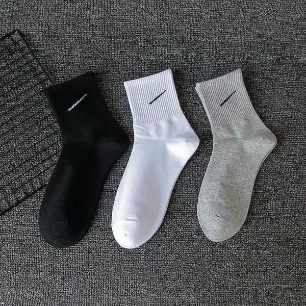 

socks designers mens socks fashion sports men's socks classic hook brand medium solid men women basketball breathable short boat sock l, Black