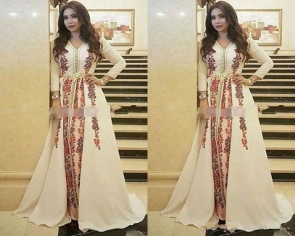 

new kaftan evening dresses moroccan caftan amazing embroidery vneck occasion formal prom gown dubai abaya arabic long sleeve part1731967, Black;red