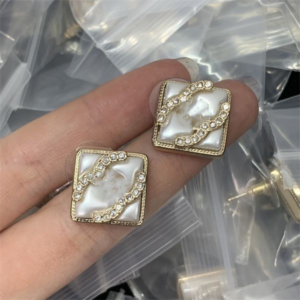 

gold stud earring ccity woman luxury designer jewelry women classics c logo hoop crystal pearl earrings 76234, Golden;silver