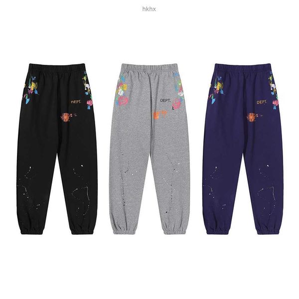 

2023designer dept fashion high street ken bean with the same trousers basic casual sports loose men's and women's corset pants tid, Black