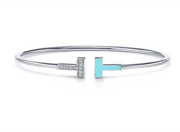 

turquoise stitching double t opening design bracelet the latest exquisite sterling silver fashion bracelet 4655486, Red;brown