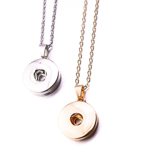 

simple silver gold plated 12mm 18mm snap button necklace for women snaps buttons jewelry5825859