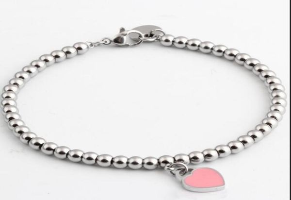 

titanium steel bracelets classic jewelry heart bracelet for women charm beads bracelet pulseiras jewelry ps04769278011, Golden;silver