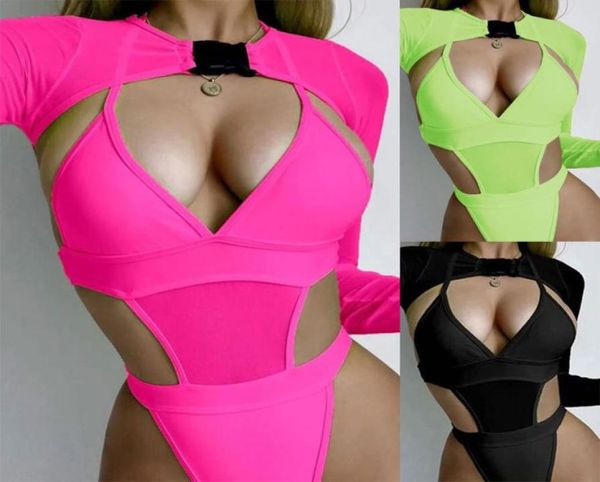 

triangle bra swimsuit for women new summer beach seaside long sleeve oversized bikini9253615, Black
