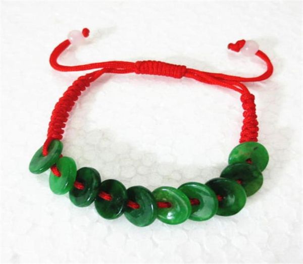 

chinese handwoven red hand rope jade peace buckle string bracelet adjustable276q6349951, Silver