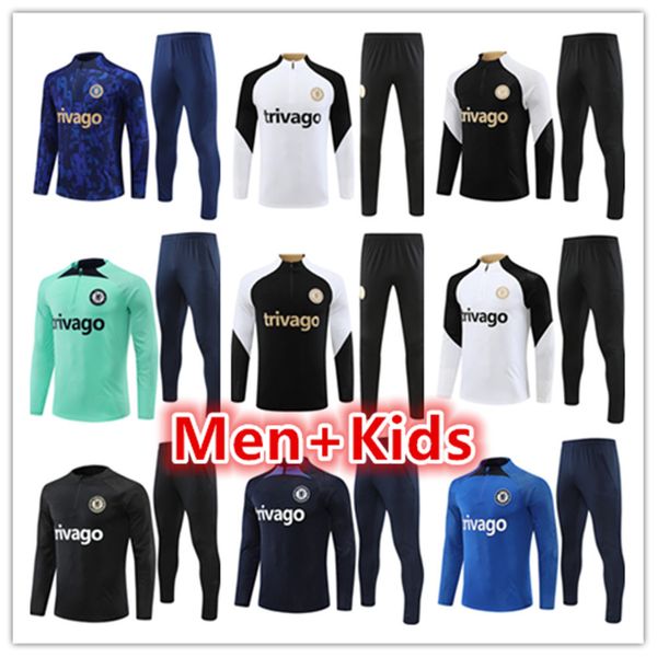 

2023 2024 cfc tracksuit ziyech cfc training suit soccer tracksuits kit 22 23 24 kante pulisic mount havertz sterling jorginho fan player foo, Black