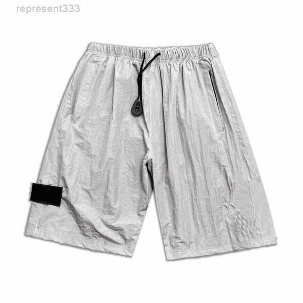 

mens brand shorts 22 summer lightweight metal pleated nylon side compass large embroidered size m-2xl 7goc, White;black