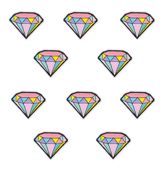 

sew embroidery patch for clothing iron on applique color diamond stripe patch for youth people jacket cartoon accessories 10 pcs1035018, Black