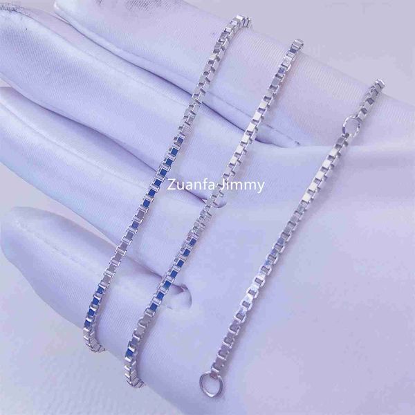 

2mm 925 sterling silver 16in 18in 20in 22in 24in hip hop box chain plain chain necklace