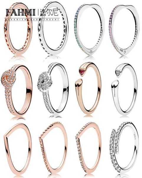 

fahmi 100 925 sterling silver 11 genuine original colorful rainbow heart ring hope shining rose gold heart adjacent7858259, Slivery;golden
