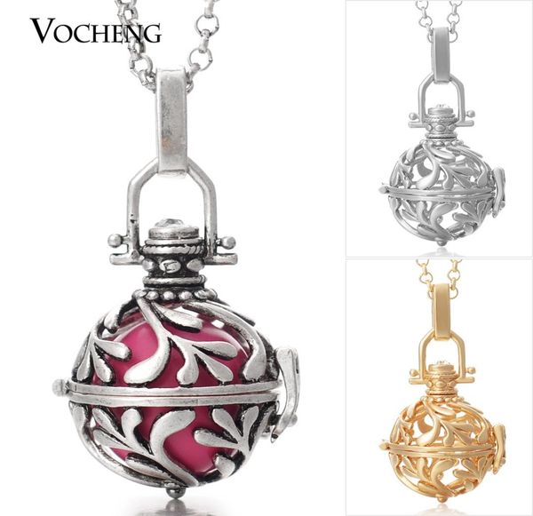 

baby chime necklace 3 colors copper metal pregnancy ball pendant with stainless steel chain vocheng va0293855313, Silver