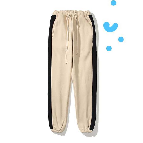 

reflective vintage high-quality ess jogging pants mens and womens sweatpants fashion trends designer embroidery high street slacks letter au, Black