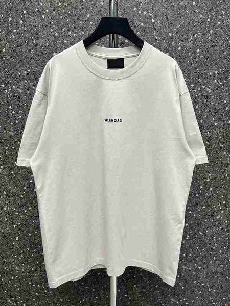 

women's t-shirt designer b family high edition paris embroidery letter short sleeve blcg light grey loose t-shirt v2ij, White