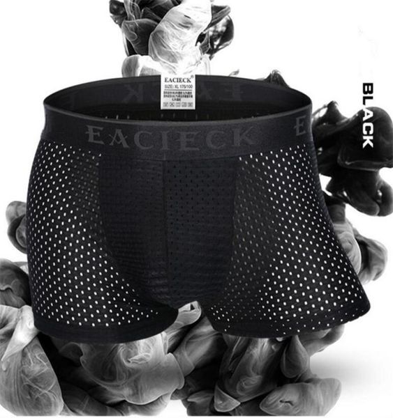 

eacieck mesh silk men039s underwear boxer shorts four corner men boxer bodysuit underwear 5pecelot  xxxlmx1909044383469, Black;white